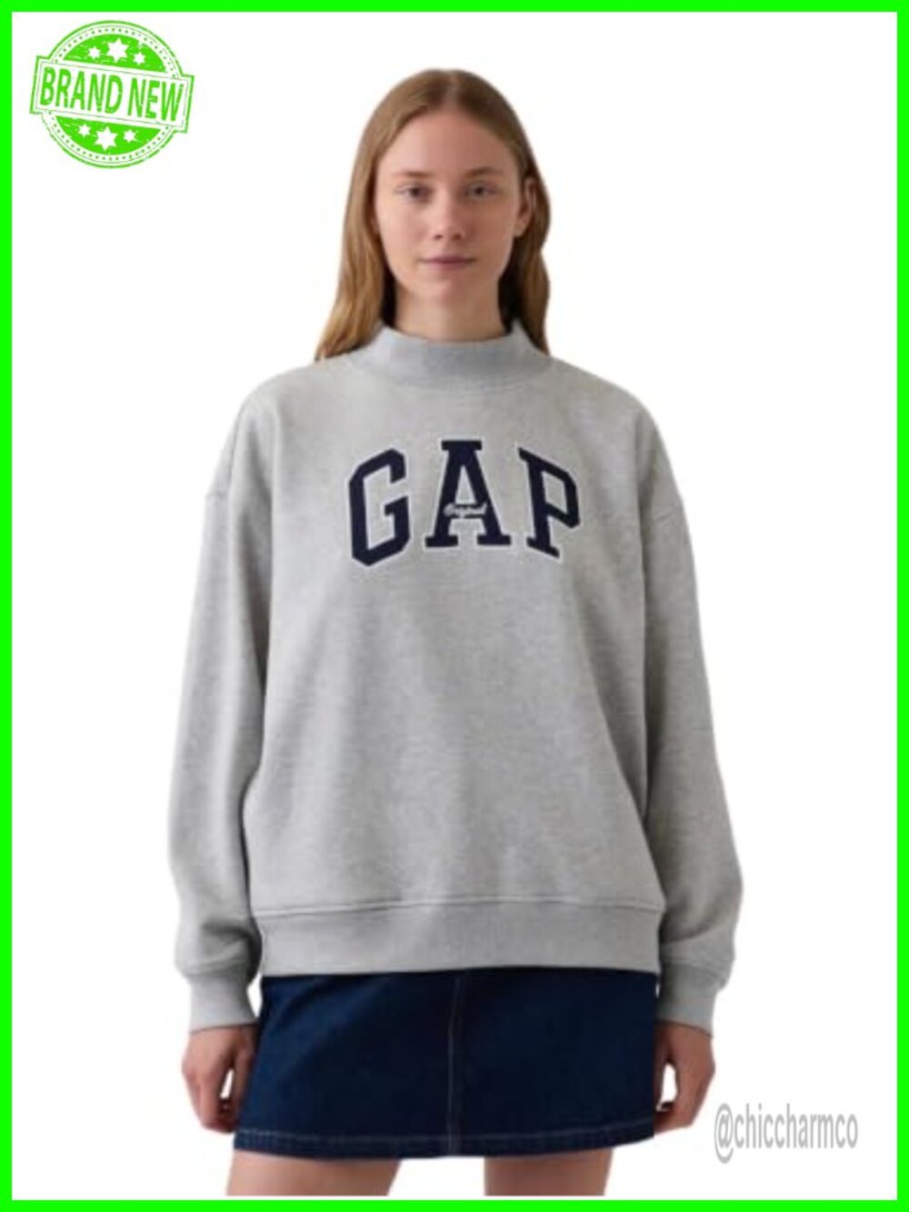 Women's Mockneck Tunic Sweater Relaxed Fit Long Sleeve Pullover